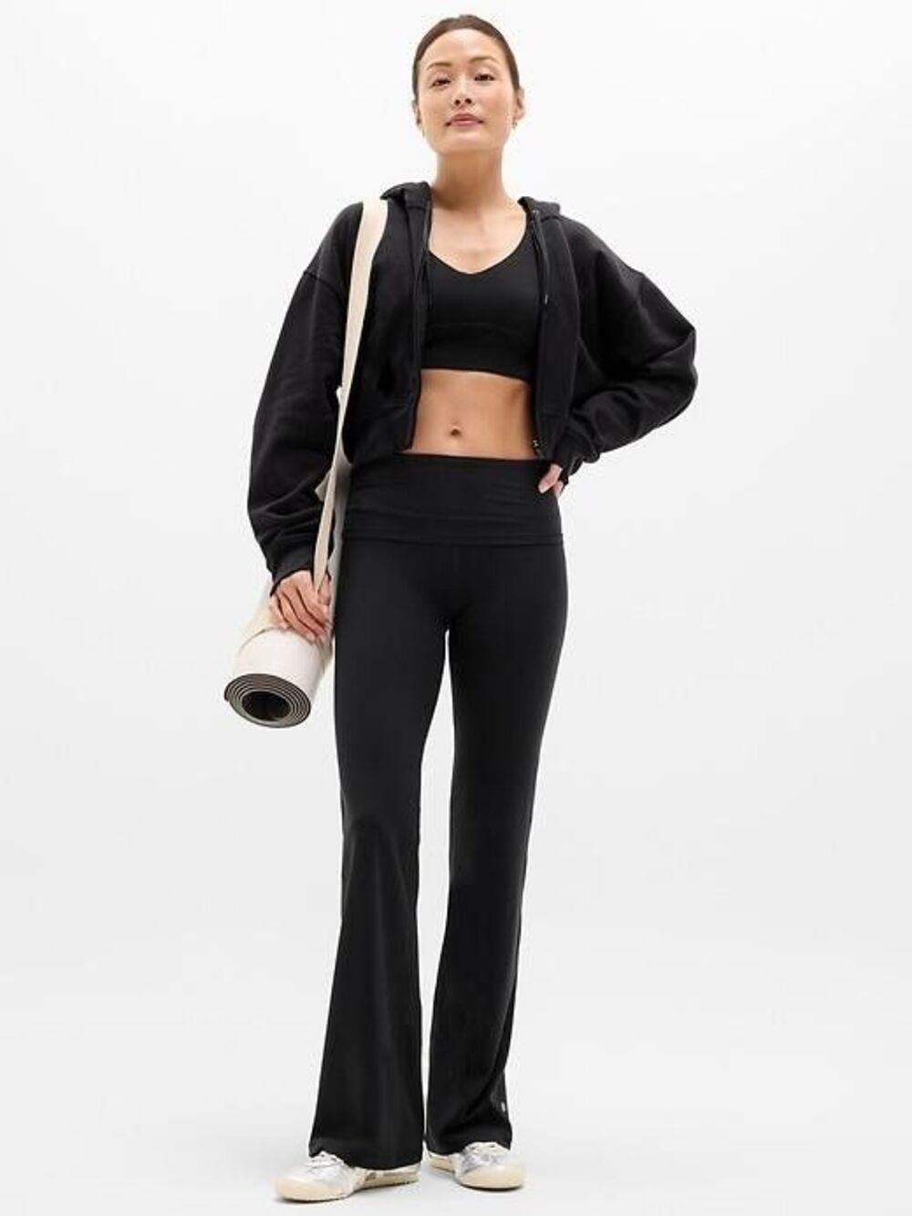 Athleta Transcend High Rise Fold Over Flare Pant  Black #769167